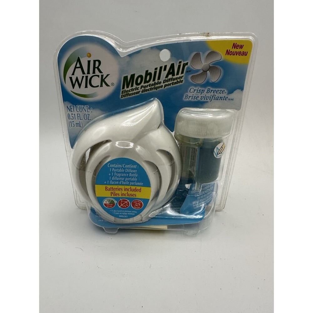 Air Wick Mobil Air Electric Portable Scent Diffuser Crisp Breeze NEW SEALED Y2K